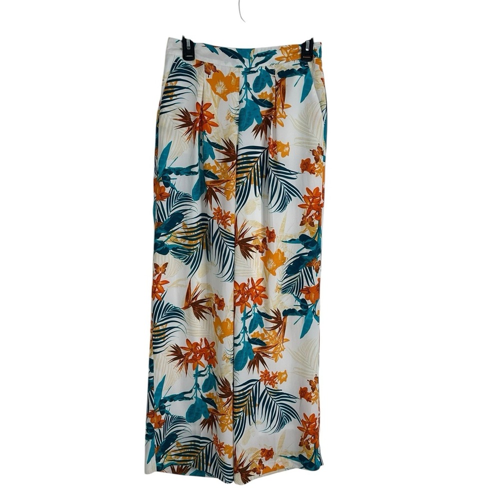 Worthinton HIGH‎ WAIST WIDE LEG Size Small Floral Print PANTS Lined
